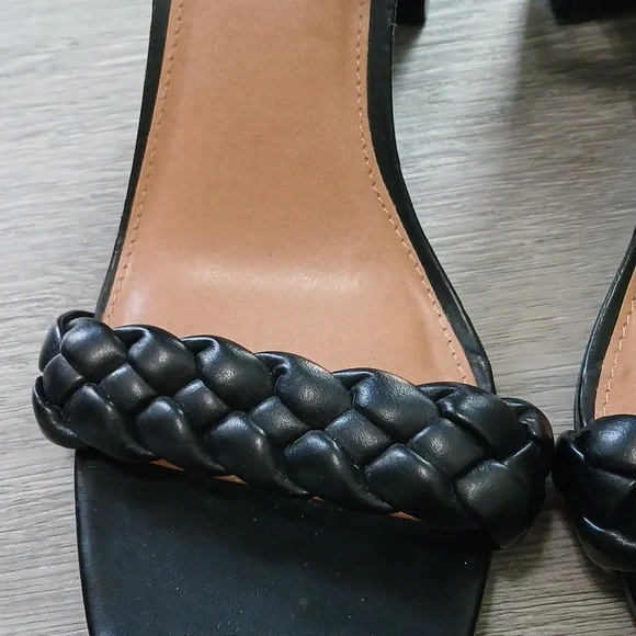 DV by Dolce Vita Braided Strap Black Block Heel Sandals Sz 11 NWOT - Picture 7 of 10
